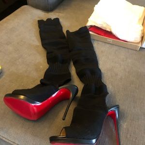 Christian Louboutin Cheminetta 120 Black Boots